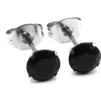 Náušnice RajSperku Náušnice z Chirurgické oceli s kamínkem 0,5 cm černé NS260119 dárkové balení zdarma