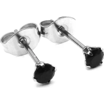 Náušnice RajSperku Náušnice z Chirurgické oceli s kamínkem 0,3 cm černé NS260117 dárkové balení zdarma