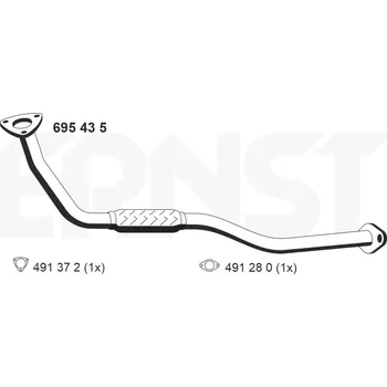 Výfukový systém Výfuková trubka ERNST 695435