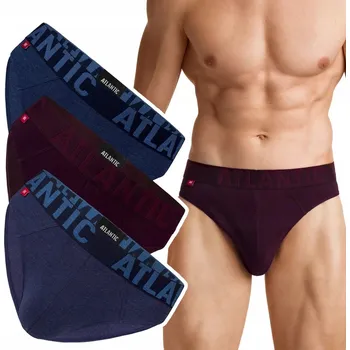 Slipy Pánské slipy Atlantic 3MP-102 KLASICKÉ slipy 100% bavlna 3-BALENÍ - XL