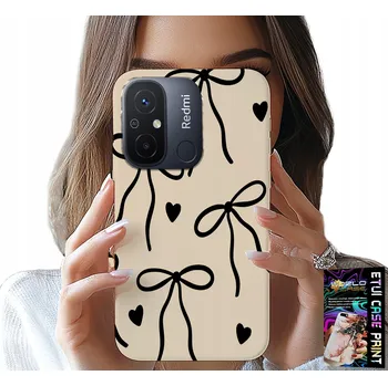 Pouzdro na mobilní telefon POUZDRO pro Xiaomi Redmi 12C - Béžové mašle stuhy, módní