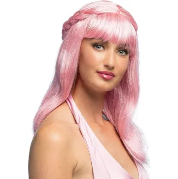 Karnevalová paruka Boland paruka polodlouhé růžové vlasy s ofinou