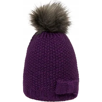 Čepice Dětská čepice s bambulí fialová Doll, vel. 51