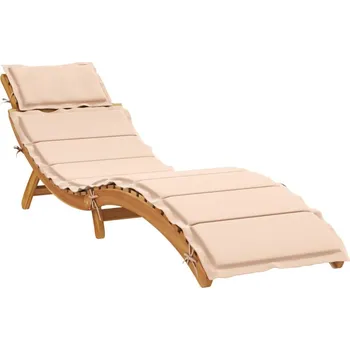 Zahradní lehátko vidaXL Zahradní lehátko s poduškou masivní akáciové dřevo [46651] Barva: Béžová