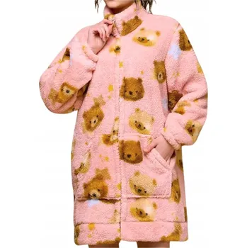 Dámská mikina Dámská MIKINA s potiskem medvídků se zipem, BEZ KAPUCE kapuce, měkká, teplá, župan XXL