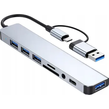 USB hub Dokovací stanice 8w2 USB-C/USB-A HUB Jack SD microSD pro notebook, MACSEO_PL
