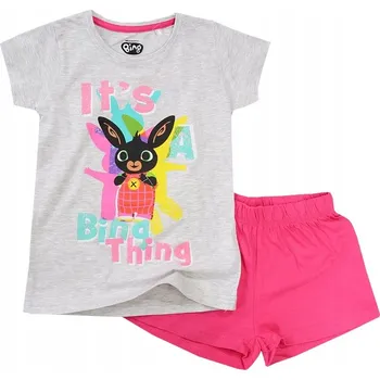 BING PYŽAMO dívčí KRÁTKÝ RUKÁV ŠORTKY šedá růžová 110 D050T