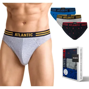 Slipy Pánské slipy 3 PÁRY ATLANTIC 3MP-098-NIEB - M