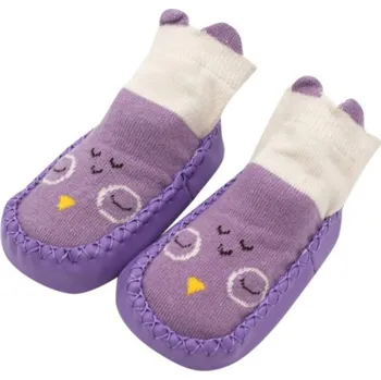 Dívčí bačkory Dětské bavlněné capáčky A17 fialová 18-24 měsíců