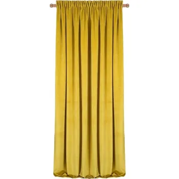 Závěs BytoTex Sametový závěs Anisa 135x250 cm na pásce - hořčicová