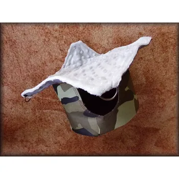 pelíšek pro malé zvíře Válcový DOMEK s HAMAKOU maskáč + světlý minky