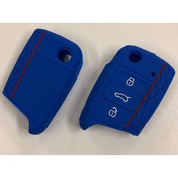 COVER KEYS Silikonový kryt klíče VW Golf VII MK7, Škoda Octavia III A7 - modrý