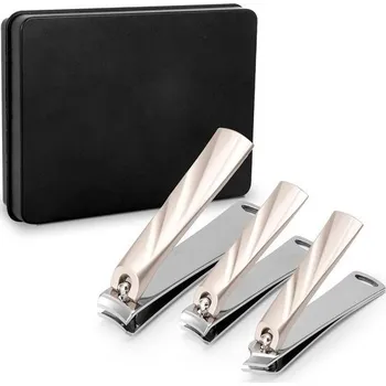 Sada 3 kleští na nehty pro muže a ženy - stříbrné matné kleště z nerezové oceli na nehty na rukou,