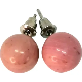 Náušnice Rodonitové naušnice puzeta 10 mm