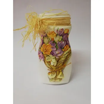 Váza Dekorační skleněná váza krokusy