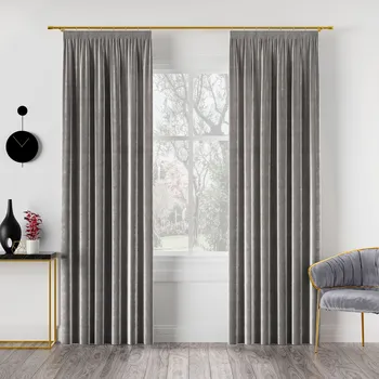 Dekorační závěs s řasící páskou VELVINO color 005 světle šedá šířka 140 cm x výška různé rozměry (cena za 1 kus) MyBestHome Rozměr: 140x250 cm