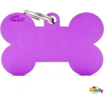 psí známka Psí známka MY FAMILY Hliníková fialová kost XL