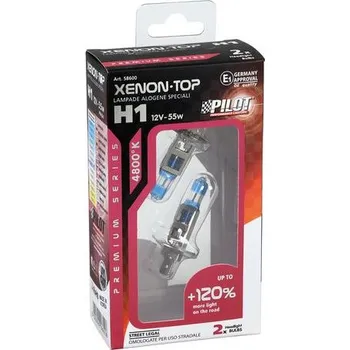Autožárovka LAMPA Italy Žárovka 12V H1 XENON-TOP PERFORMANCE +120% 55W 4800K