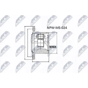 Sada kloubů pro hnací hřídel NTY NPW-MS-024