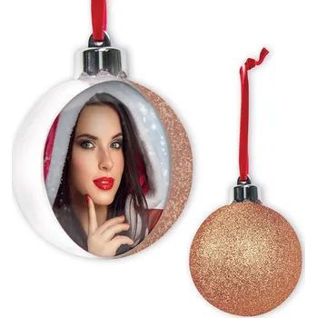 Vánoční dekorace FOTODÁREK: VÁNOČNÍ OZDOBA CARAMEL na fotografii, průměr 7,5cm m130006