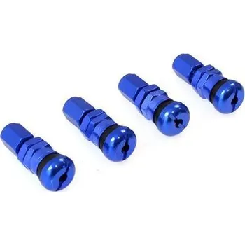 ventilky TurboWorks Bezdušové ventilky na kola, hliník - modré