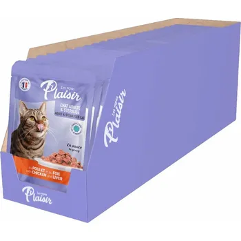 Krmivo pro kočku Plaisir s kuřetem a játry MULTIPACK- kapsička pro kočky 22x100 g