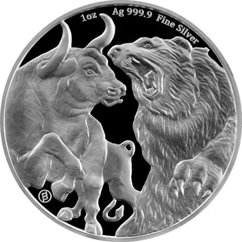 Investiční stříbrná mince 1 Oz Bull and Bear 2022
