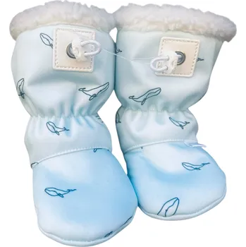 Capáčky Softshellové capáčky s beránkem modré Velrybí kamarád – KUKUKAM 0-6 měsíců Modrá