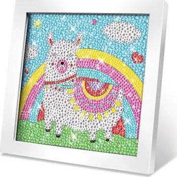 kreativní sada Wiky kreativita Kreativní set obraz s kamínky lama 17cm