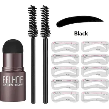 Sada šablon na obočí s voděodolným razítkem - černá