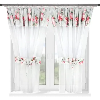 Fliying Hotová záclona dvoudílná Milena růžová 400x160 cm