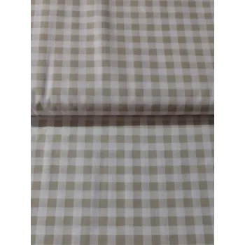 Bavlněná látka / plátno kostička béžová