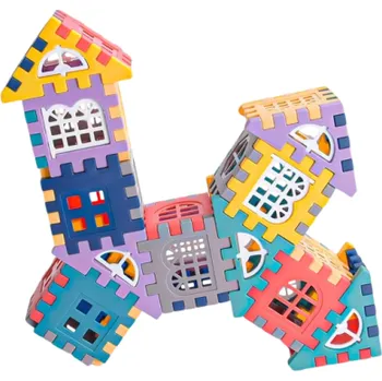 ostatní stavebnice 104 ks okenní stavebnice pro děti Mikro bloky Puzzle skládací dílky Tvorba rozměrných domů Chlapci i dívky Architektonická hračka