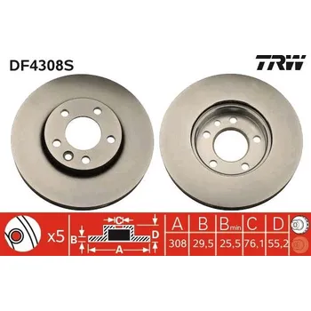 Brzdový kotouč Brzdový kotouč LUCAS DF4308S