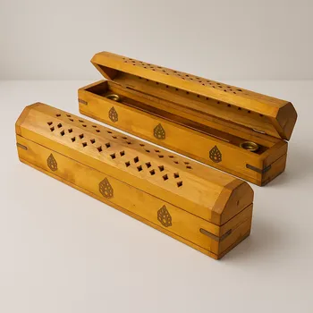 Skříňka na vonné tyčinky Ganesha / Dřevo 30cm