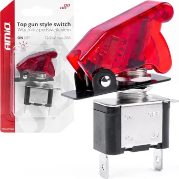 vypínač AMiO Přepínač pákový s červeným podsvícením