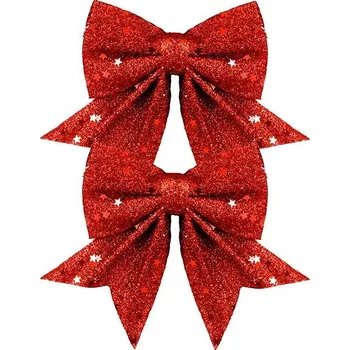 Vánoce Laalu Mašle červené 12 × 13 cm 2 ks