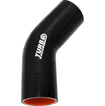 Spojovací materiál motoru Silikonové koleno 45° TurboWorks Pro černá 63mm