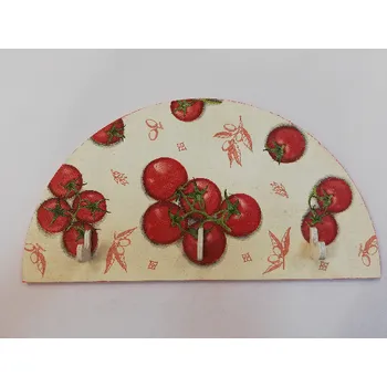 Věšák Věšáček na klíče - půlkruh - rajčata - červený