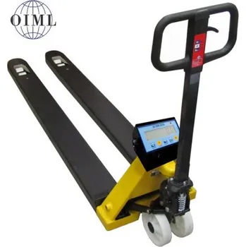 Paletový vozík Vážicí paletový vozík s dlouhými vidlemi LESAK PV4TDFWL2T2M, 2t/1kg, 550mmx2000mm