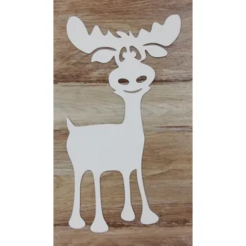 Vánoční dekorace Bílý výřez na okno - sob - 30x17,5cm