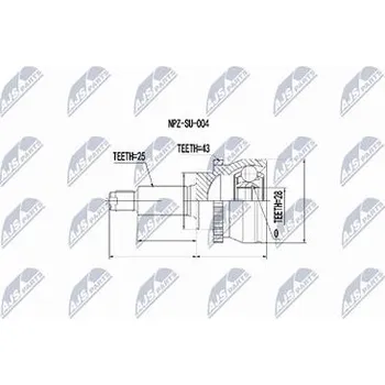 Sada kloubů pro hnací hřídel NTY NPZ-SU-004