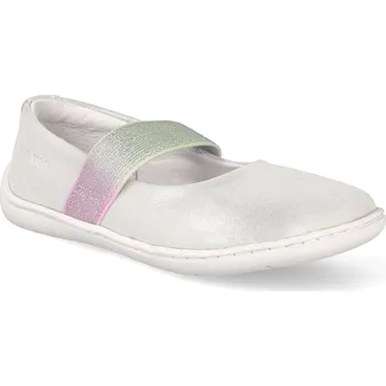 Dívčí baleríny Stitch&Walk Barefoot dětské baleríny Stitch & Walk - silver stříbrné Velikost: 28