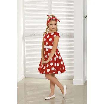 Dívčí šaty Dívčí šaty Lucyna červeno bílé velké puntíky Emma