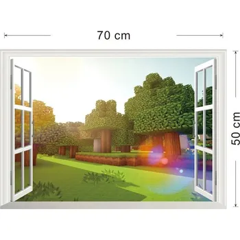 Samolepící dekorace Minecraft 3D samolepky na zeď - Transparent