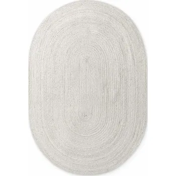 Kusový koberec Jute Braided 106321 White ovál - doprava zdarma