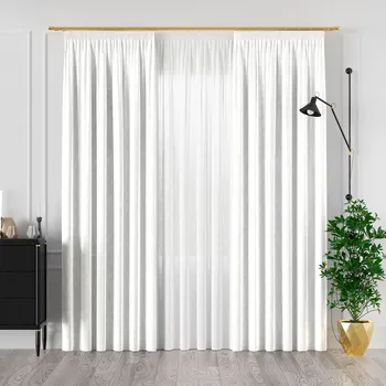 Dekorační závěs s řasící páskou VELVINO color 101 bílá šířka 140 cm x výška různé rozměry (cena za 1 kus) MyBestHome Rozměr: 140x250 cm