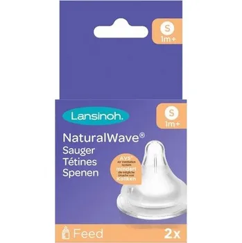 dudlíky Lansinoh NaturalWave savičky, velikost S - pomalý průtok, 2 savičky (balení po 1)