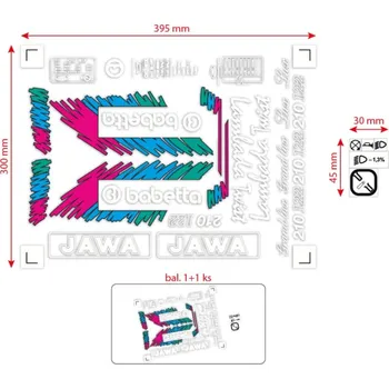 Rám pro motocykl MOTOMAX s.r.o Sada samolepek Babetta 210 Lux – retro barevná edice