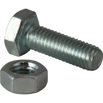 Šroub s maticí M8x25 mm, DIN 933, Zn